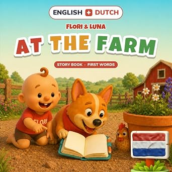 English and Dutch cover of Flori and Luna at the Farm